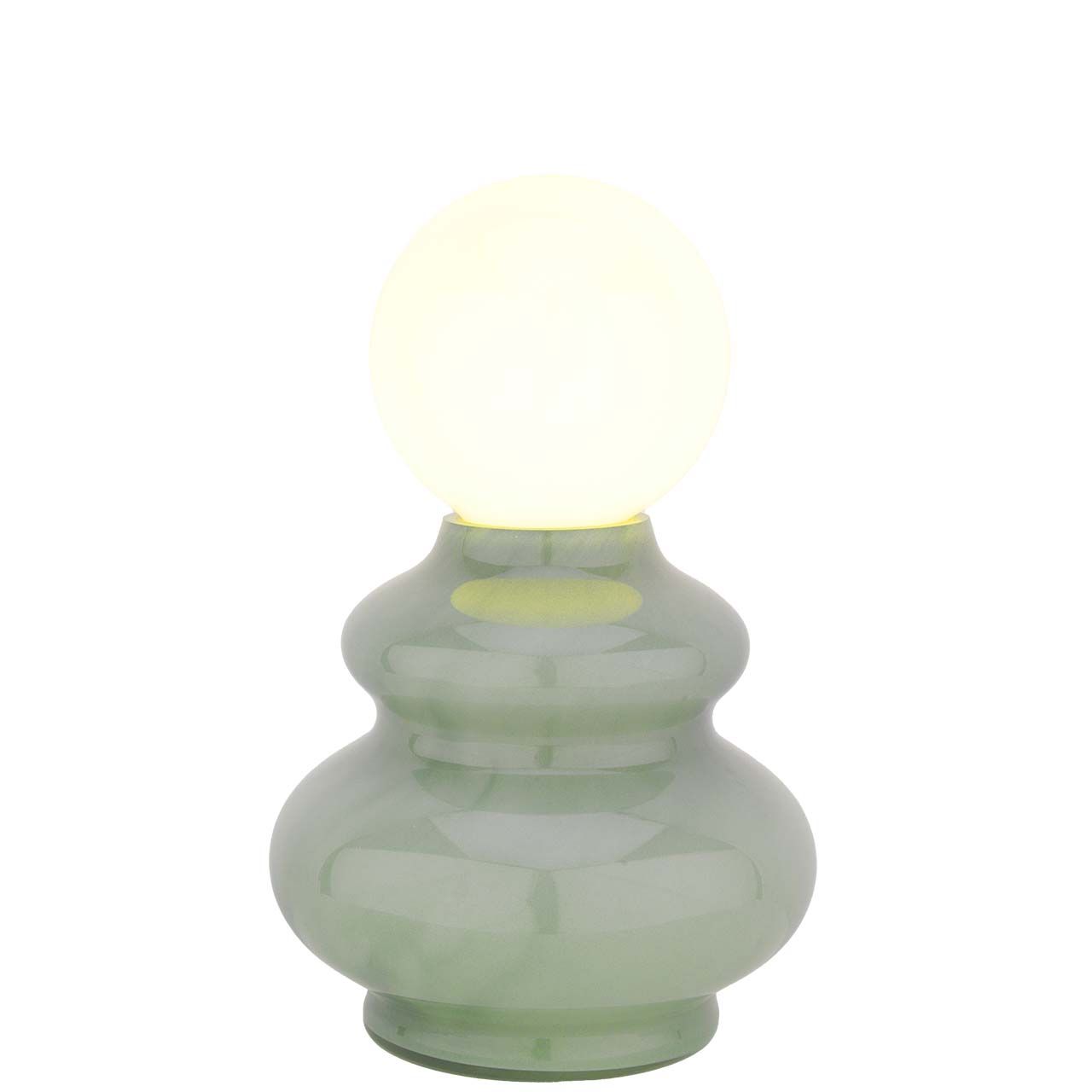 LAMPADA VASO IN VETRO H.25 BULBO mm 95 RICARICABILE USB - SALVIA